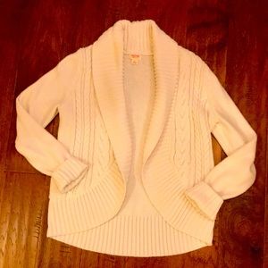 Cable knit open cardigan